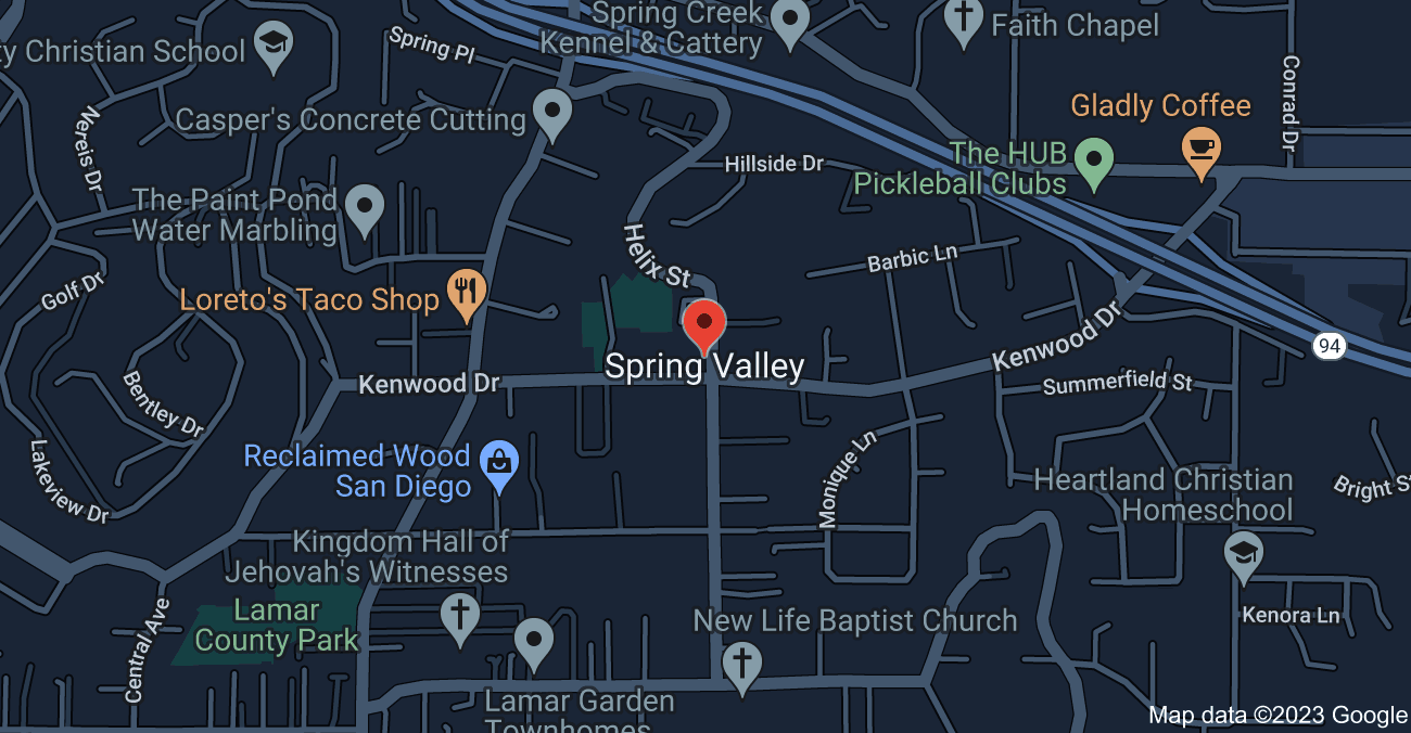 Spring Valley, California Map 5 - Serviced By Dana Logsdon Roofing & Solar