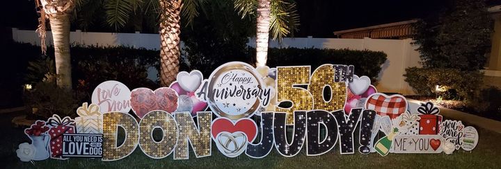 2 day Happy Anniversary Yard Card in The Villages Florida
