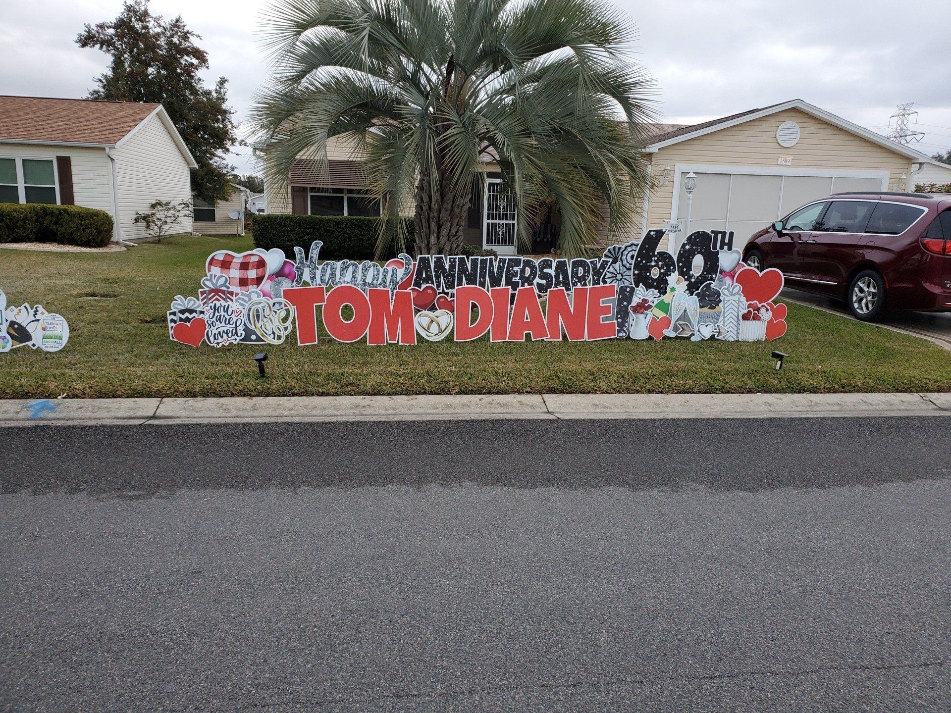 Anniversary Yard card in The Villages Florida