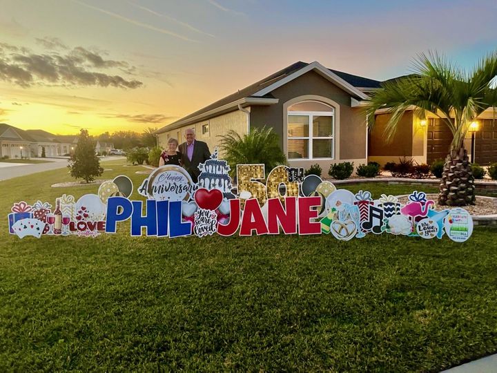 Anniversary Yard card in The Villages Florida