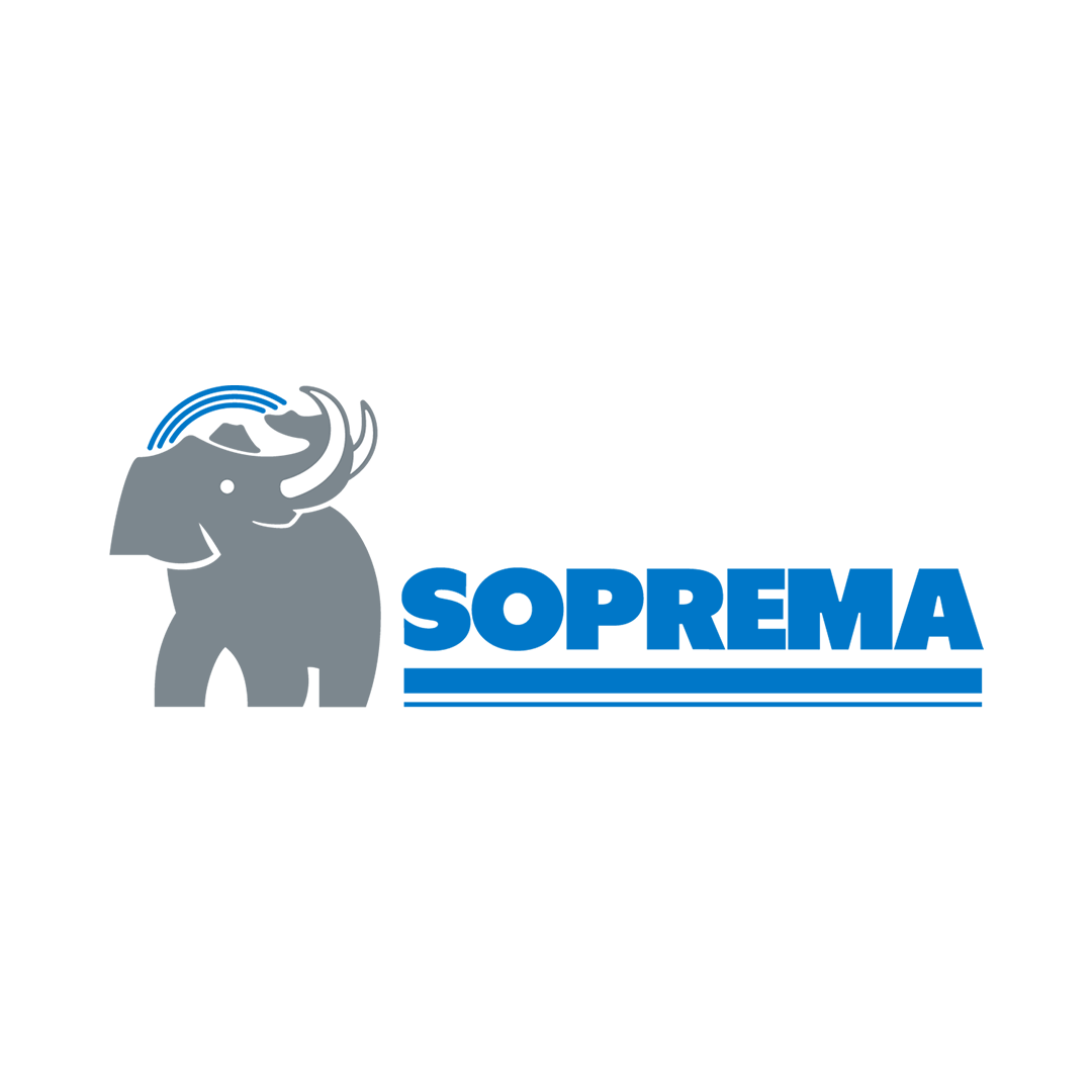 Un logo pour une entreprise appelée suprema avec un éléphant dessus.