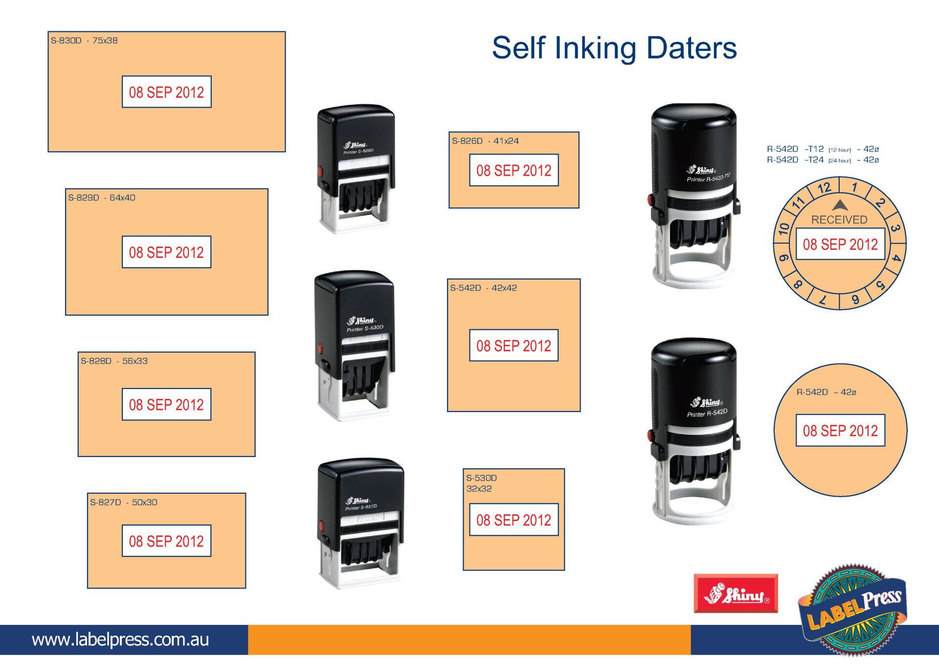 Self Inking Daters — Hobart, TAS — Labelpress Printing Services Pty Ltd