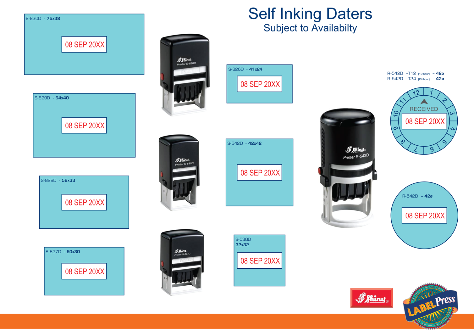 Self Inking Daters — Hobart, TAS — Labelpress Printing Services Pty Ltd