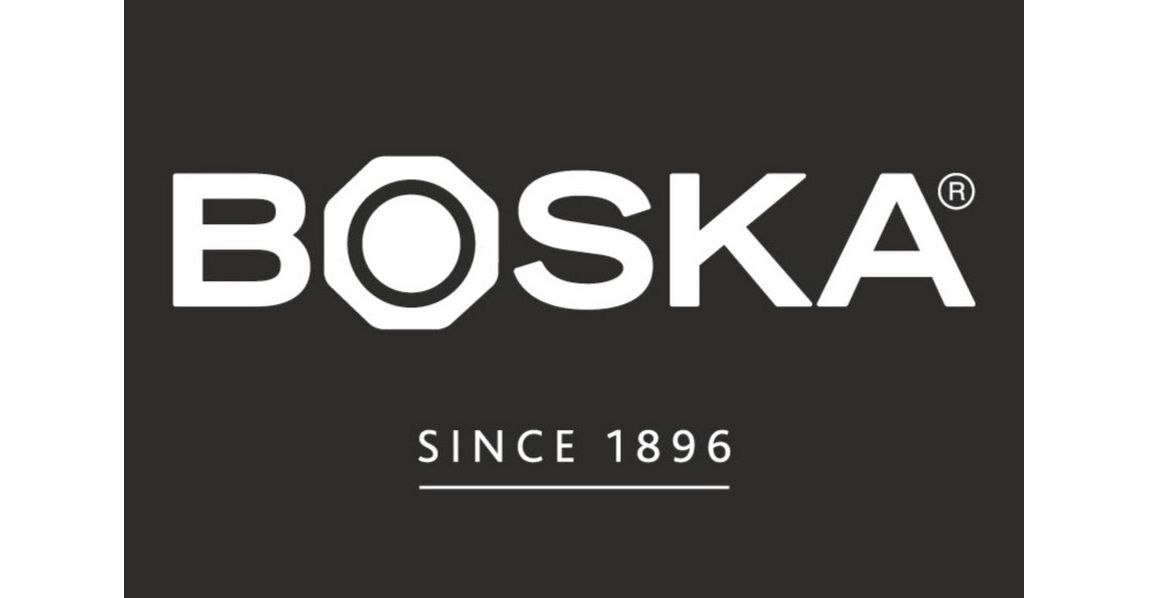 Een zwart-wit logo voor een bedrijf genaamd boska.