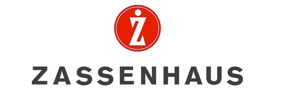 Op een witte achtergrond wordt een logo voor zassenhaus getoond