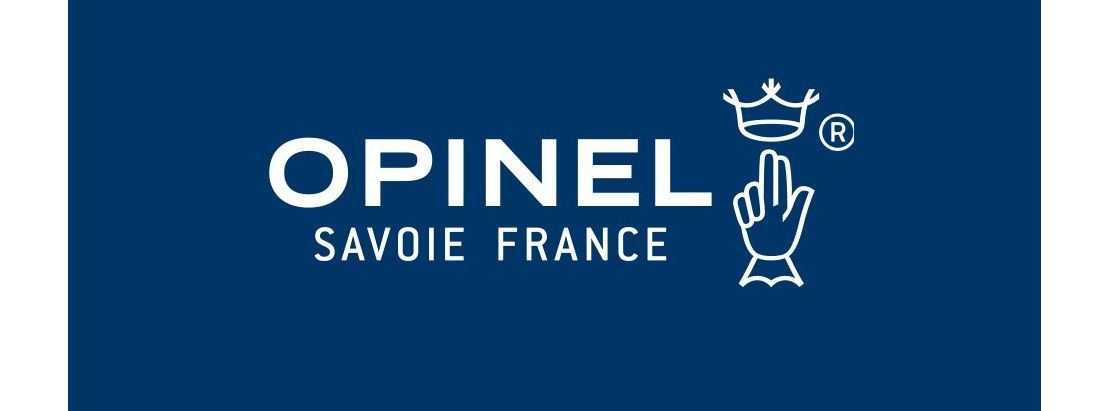 Het logo voor opinel savoie france staat op een blauwe achtergrond.