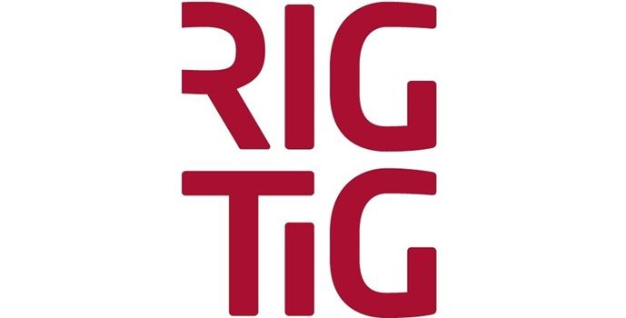 Het logo voor rig tig is rood op een witte achtergrond.