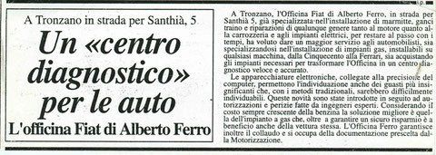 articolo giornale autofficina ferro