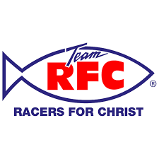 The logo for team rfc racers for christ is a fish.
