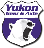 A logo for yukon gear and axle with a polar bear on it.