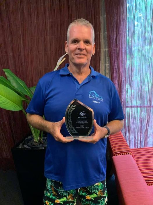 Ken Crittenden With Award — Swim Training In Cannonvale, QLD