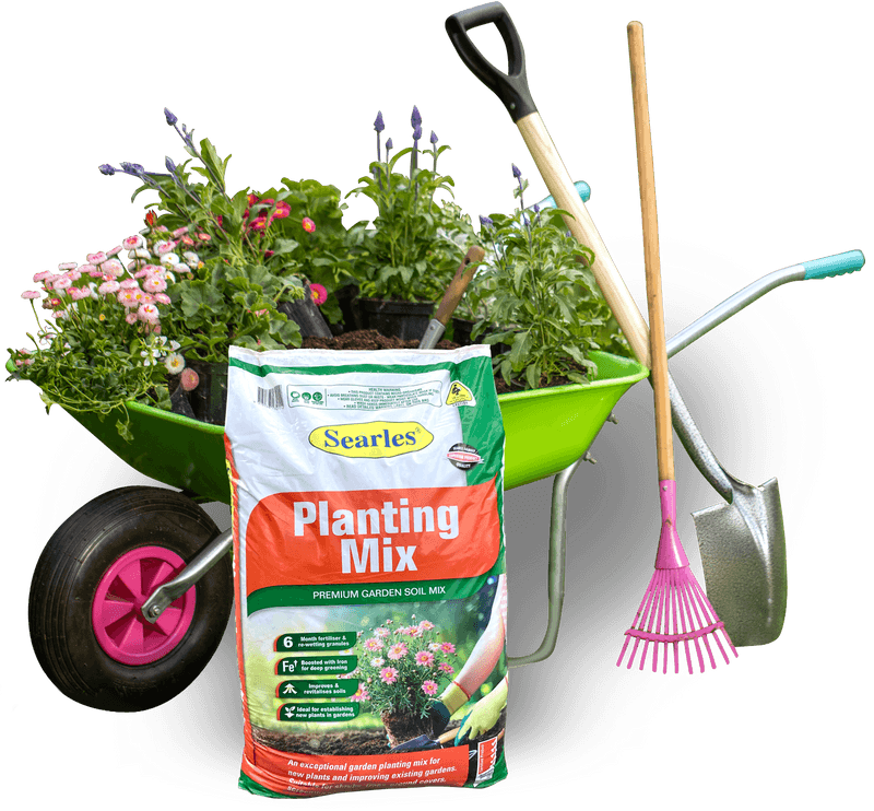 Searles Planting Mix & Wheelbarrow— Searles Garden Products in Bonny Hills NSW