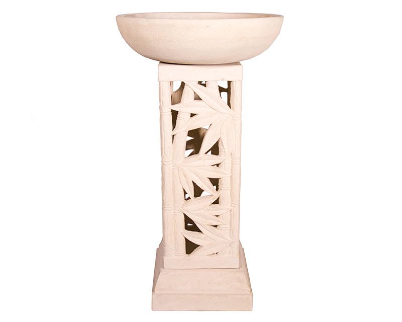 Bowl with Bamboo Carved Pedestal — Décor in Bonny Hills NSW