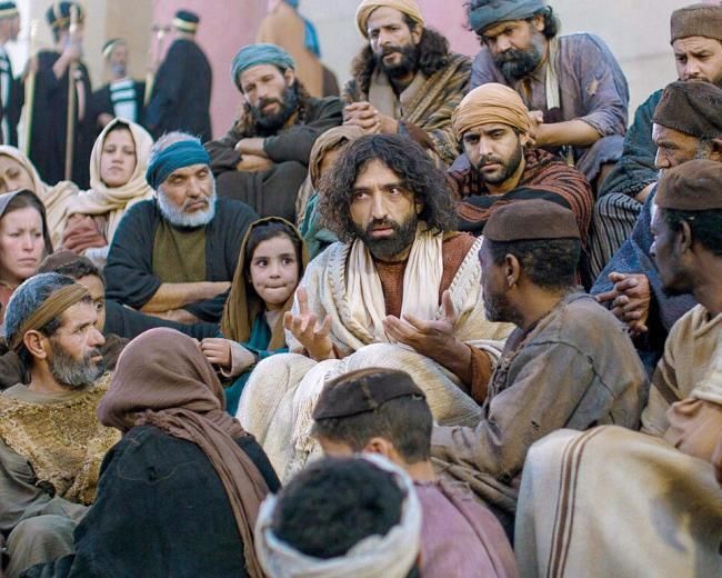 Jesus teaches among the people