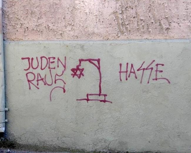 Antisemitic graffiti in Klaipėda, Lithuania