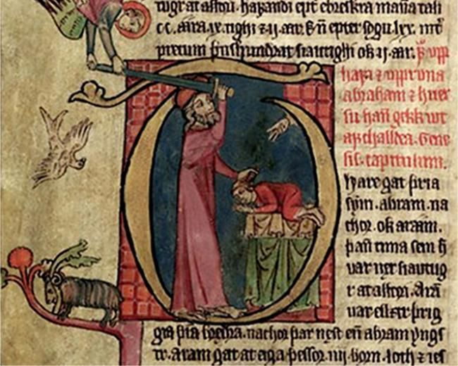 Binding of Isaac - Abraham - 14th century Icelandic manuscript - Wikimedia Commons