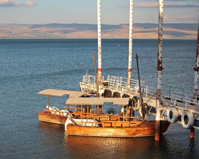 boats on the Sea of Galilee
