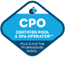 It is a certified pool and spa operator badge.