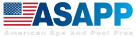 A logo for asapp american spa and pool pros