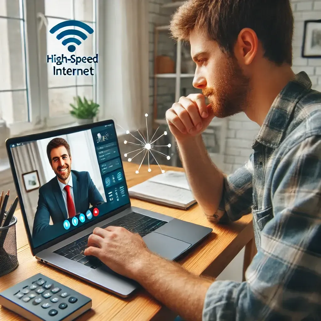 A small business owner in Zephyrhills taking online orders using a tablet and a strong Wi-Fi connect