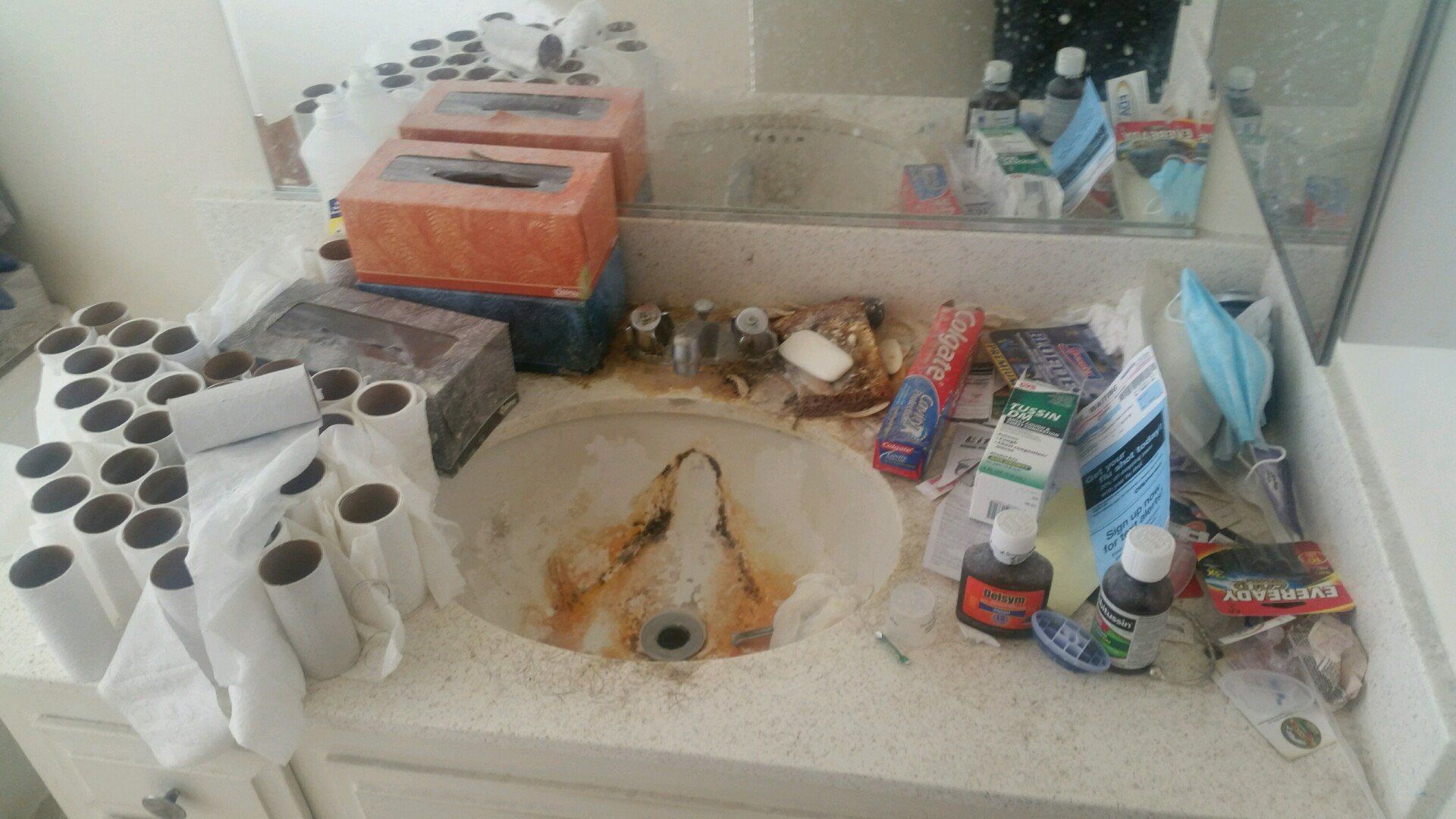 Before Bathroom Sink Cleaning — Yucaipa, CA — Sunshine Janitorial Service