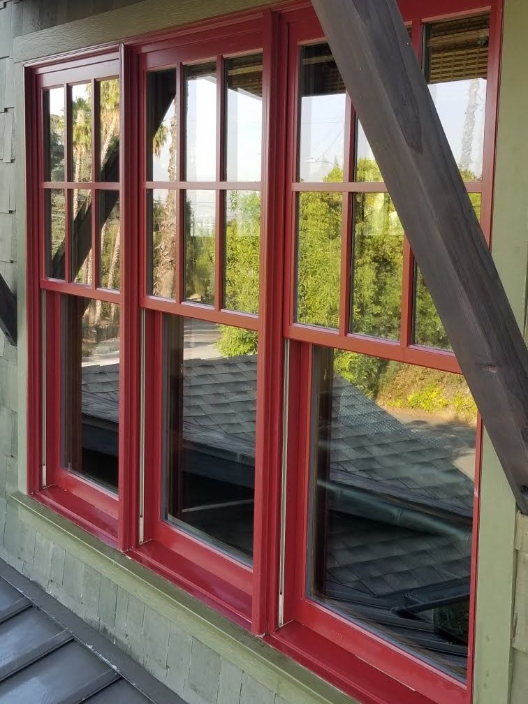Window with Red Frame — Yucaipa, CA — Sunshine Janitorial Service