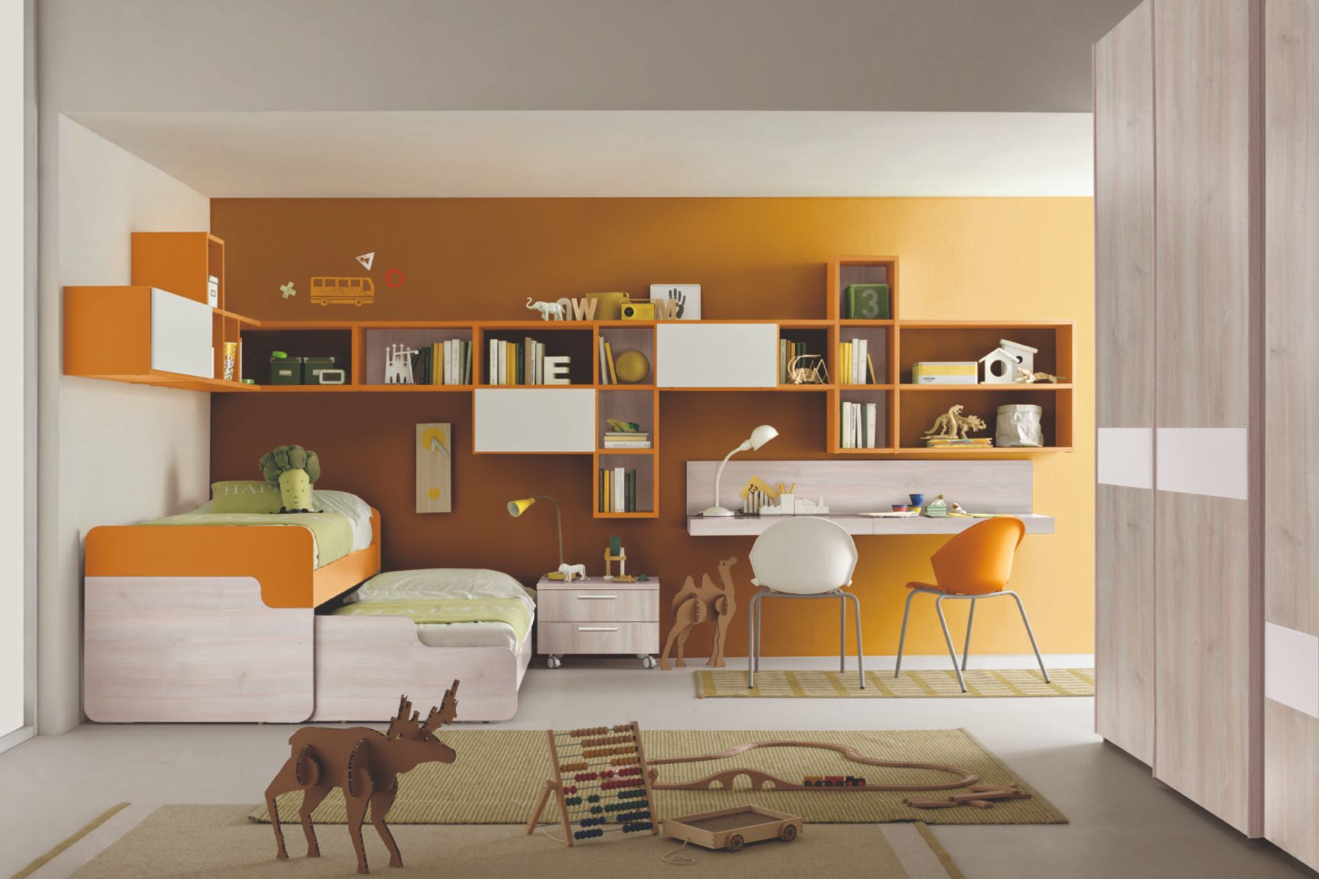 Camera da letto in giallo