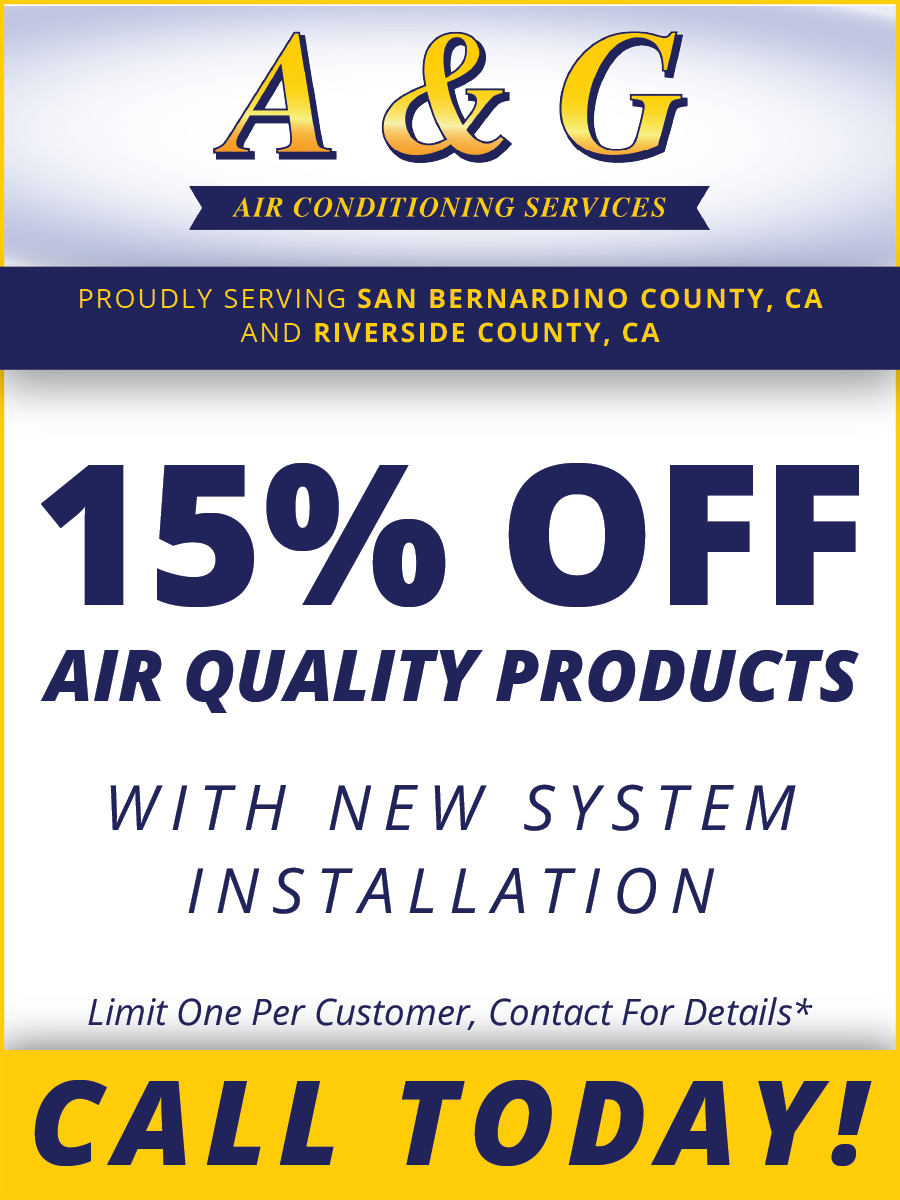 An advertisement for a & g air conditioning services