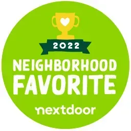 A green circle with the words `` neighborhood favorite '' on it.