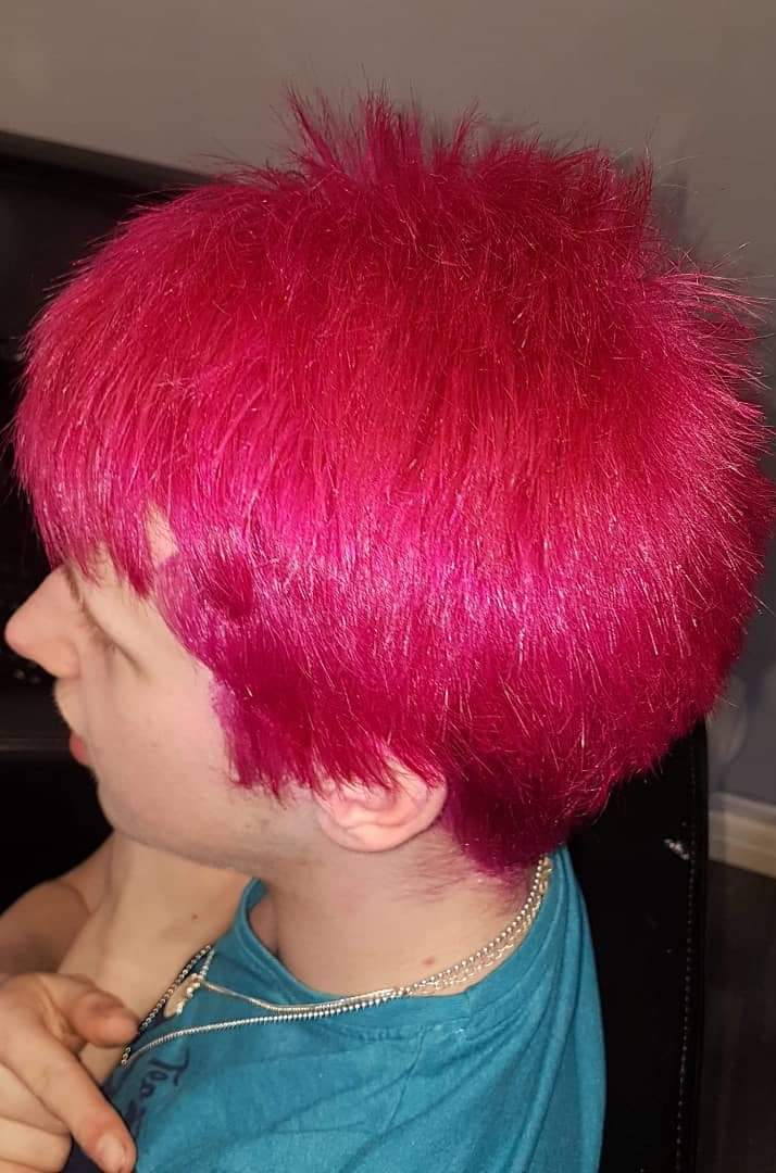 bright pink hair