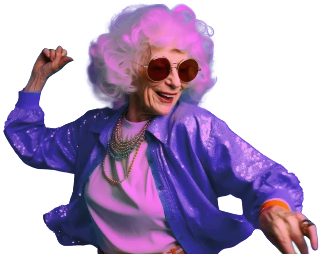 WOW-mummeli tanssii villisti.