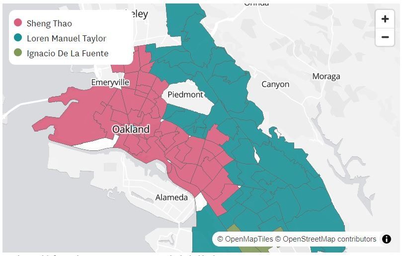 Maps show which Oakland neighborhoods helped elect Sheng Thao mayor