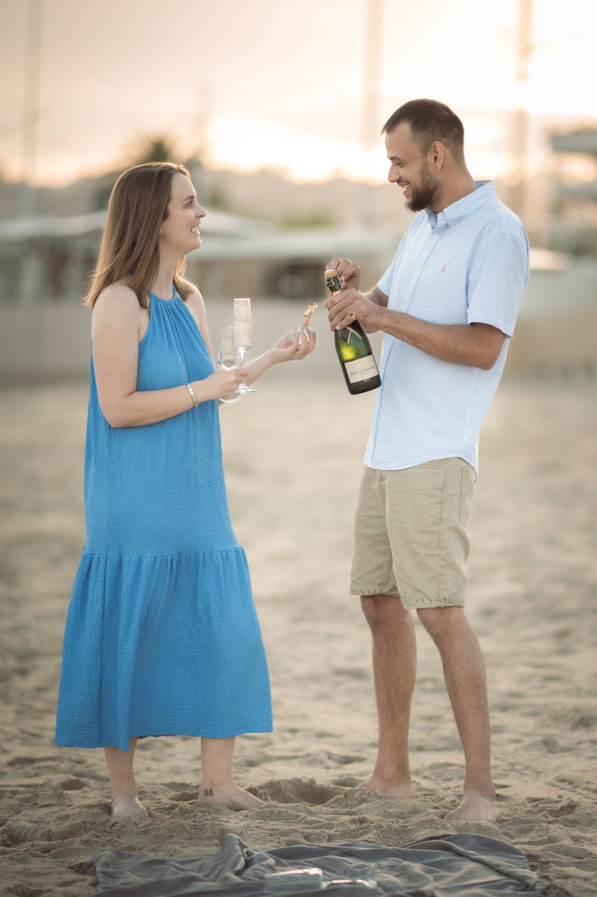 séance d'engagement sur la plage