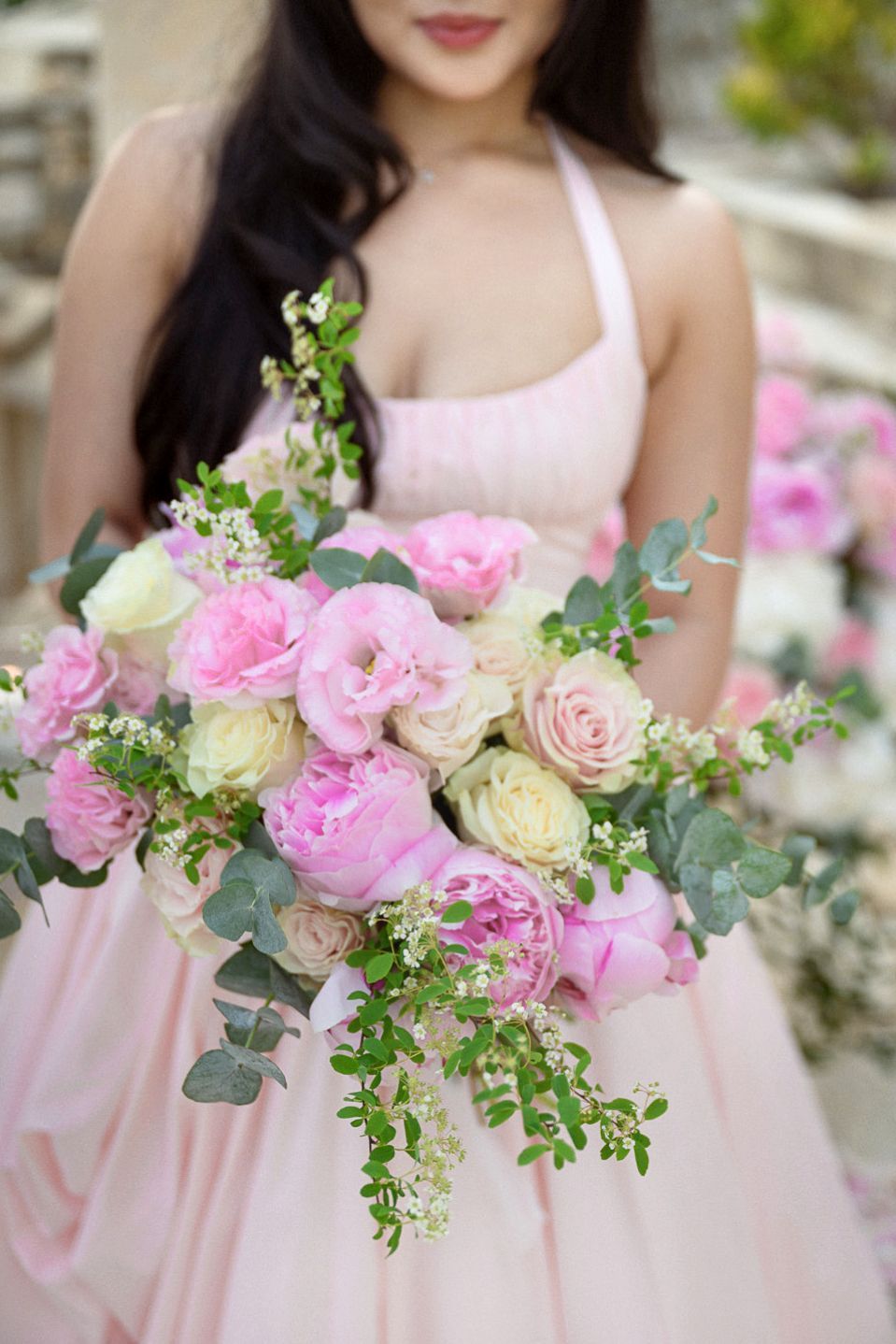 A bouquet of flowers supplied by the Chevre d'Or Hotel's in-house florist.