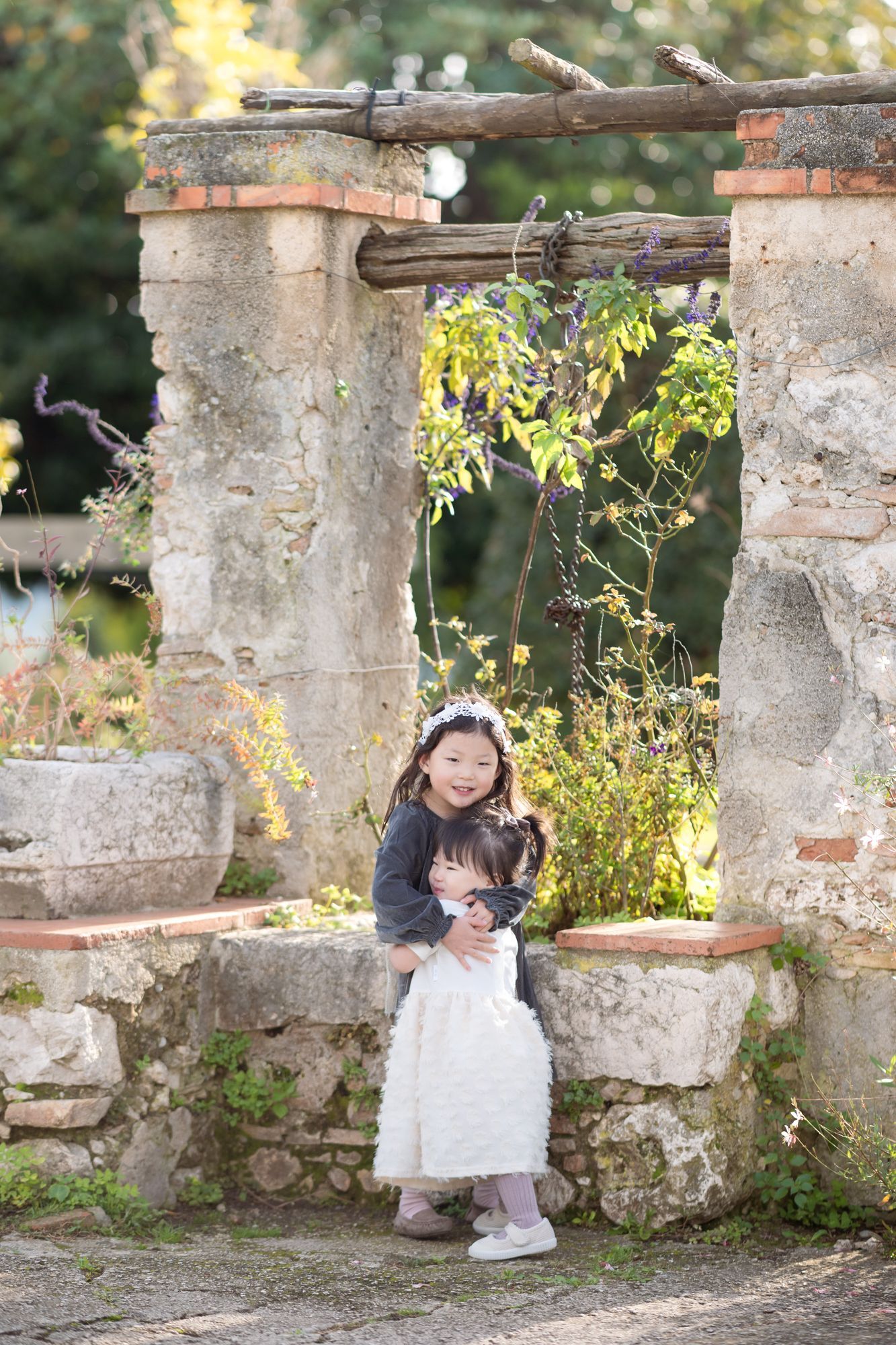 a relaxed, spontaneous style professional family portrait taken in Cannes France