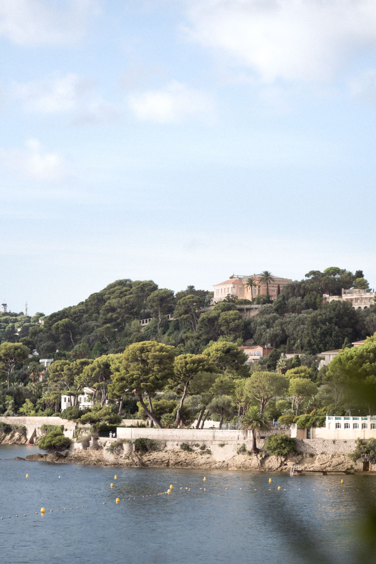 Villa Ephrussi as seen from across the water at Beaulieu Sur Mer.