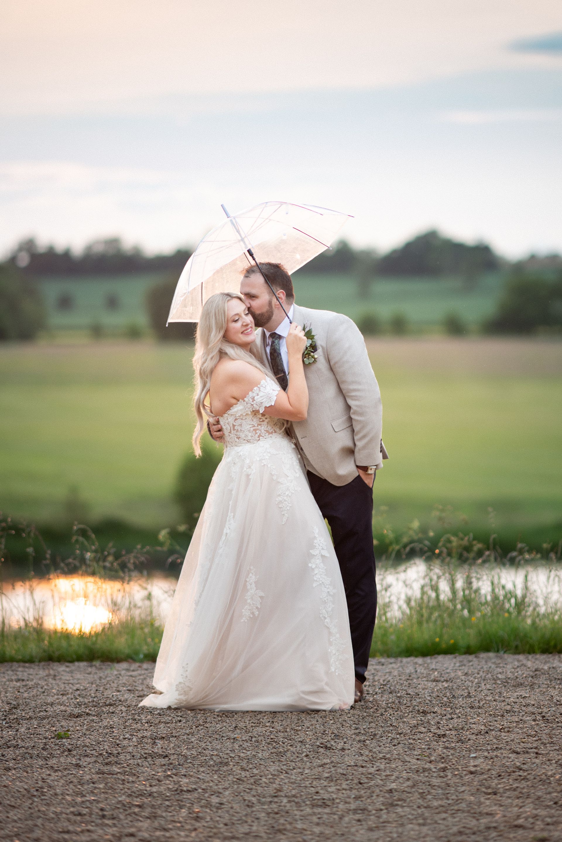 A beautiful couple portrait at their wedding in Kelmarsh Hall.