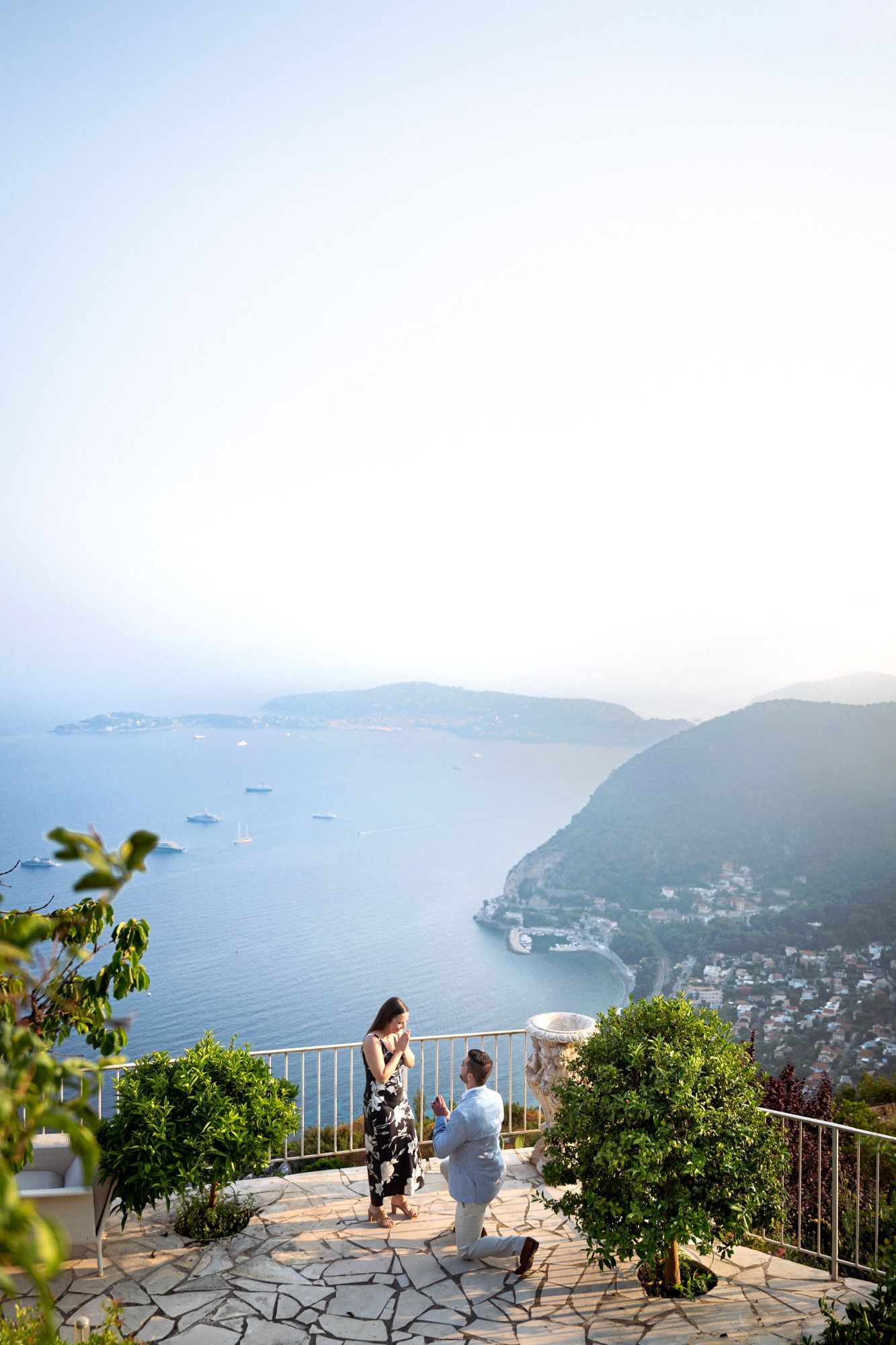 A proposal with a sea view at the Chevre d'Or at Eze village