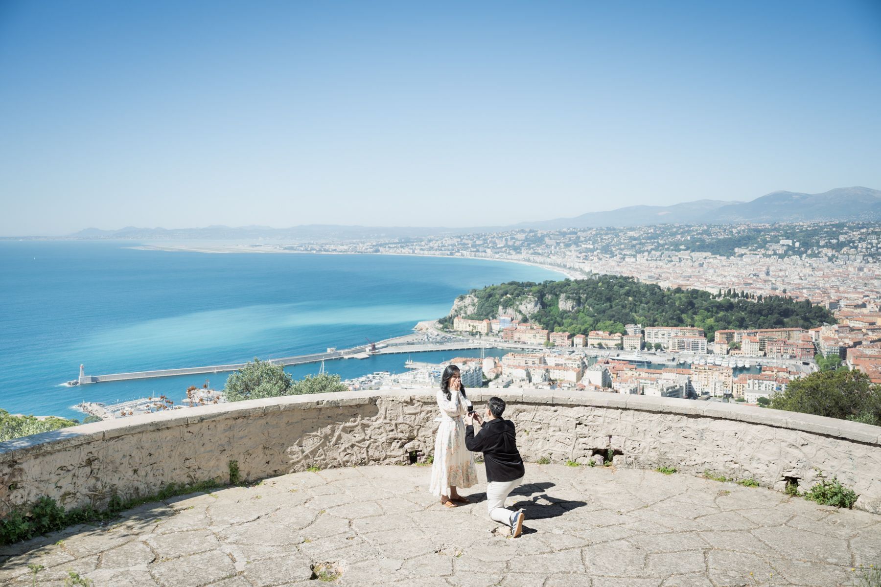 A proposal location on the French Riviera, Mont Boron in Nice offers a stunning panoramic viewpoint.