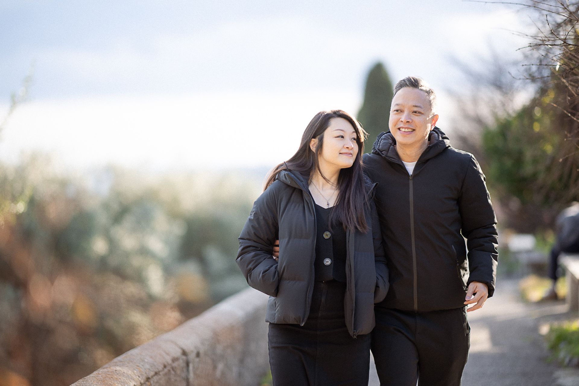 romantic couple photography at the Monastère de Cimiez Nice