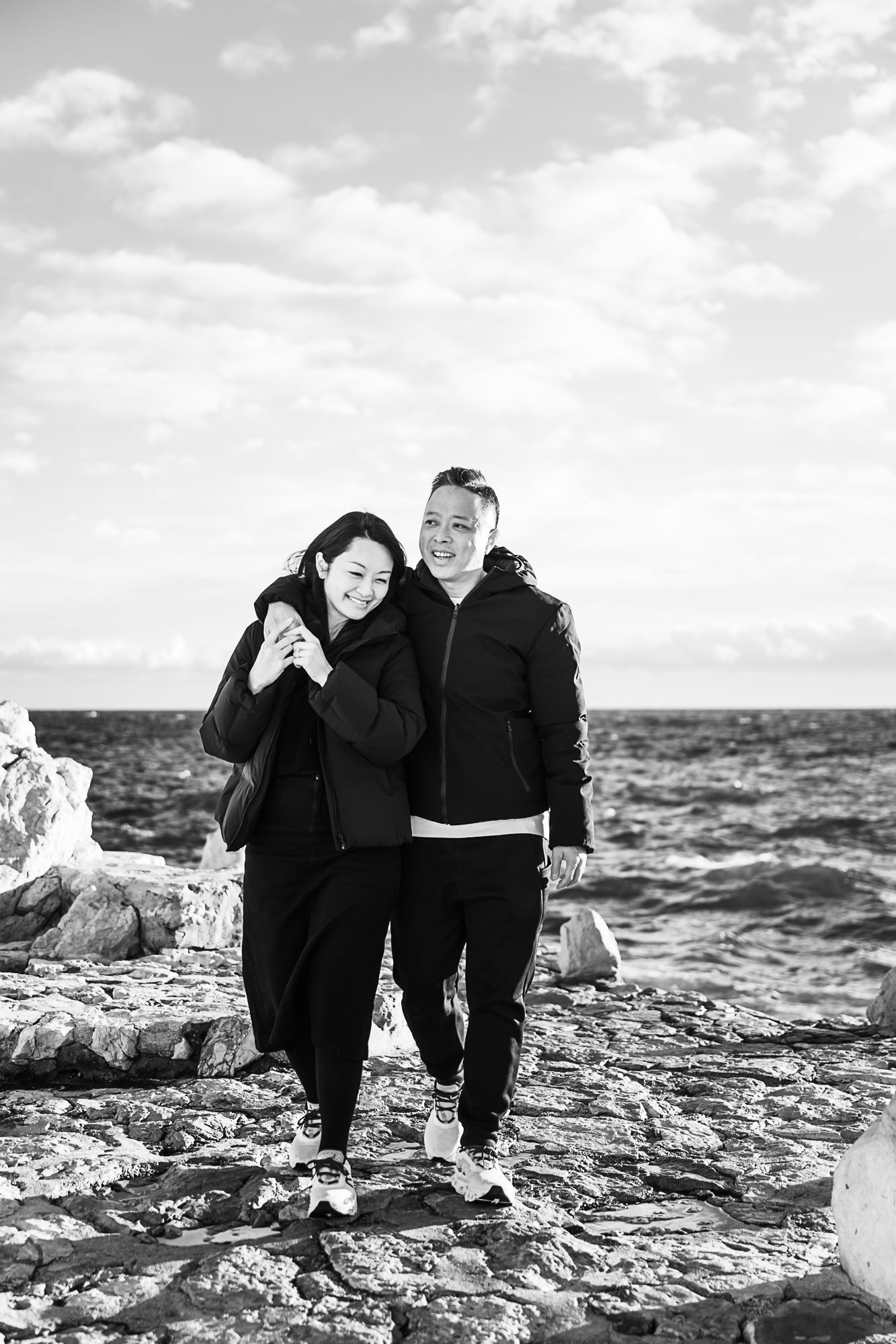 winter couple photography on the French Riviera