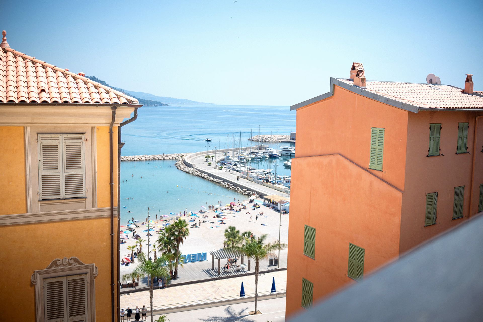 View of Menton Harbour, France