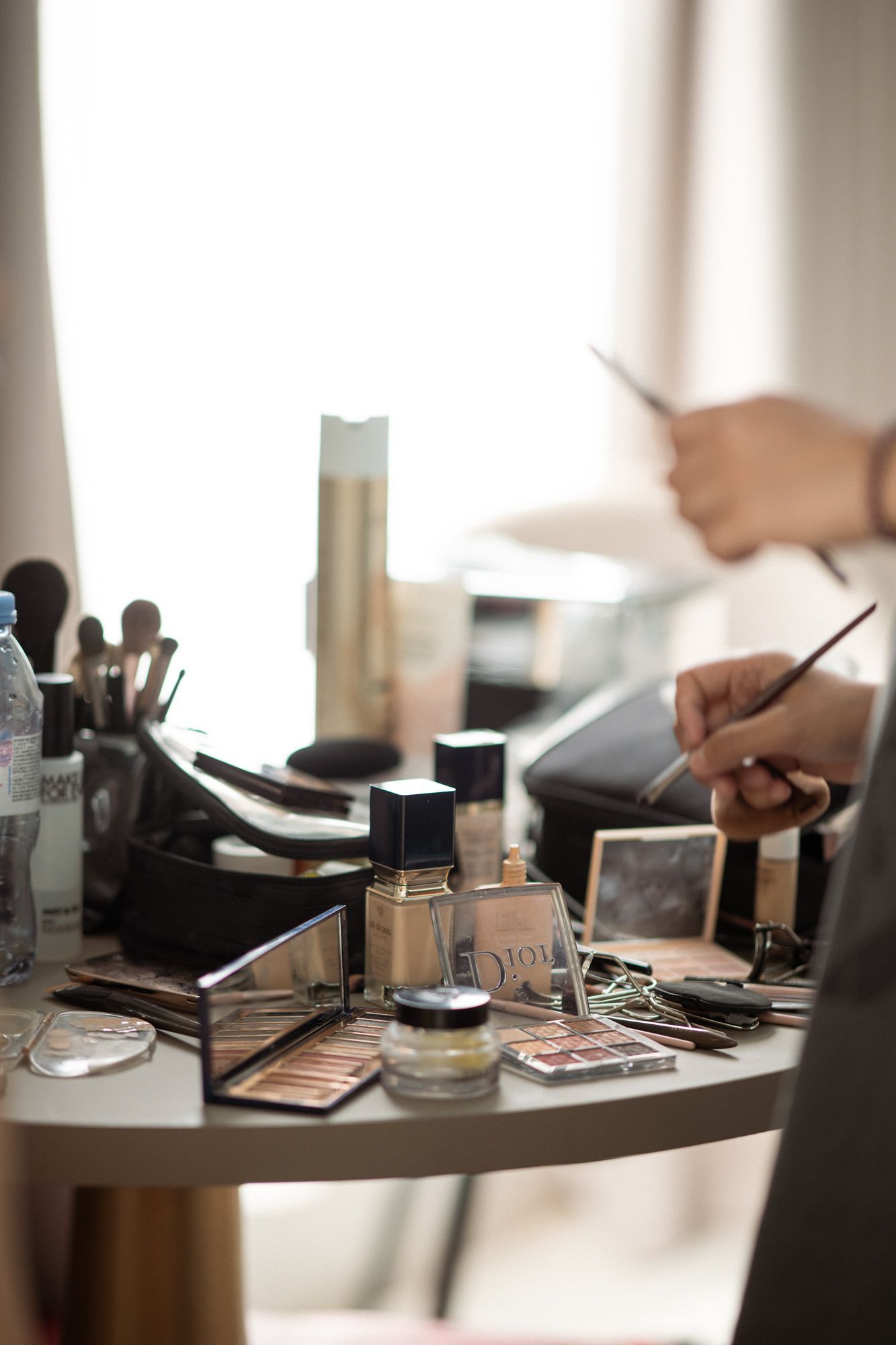 Bridal make up preparation at the Chevre d'Or Hotel in Eze