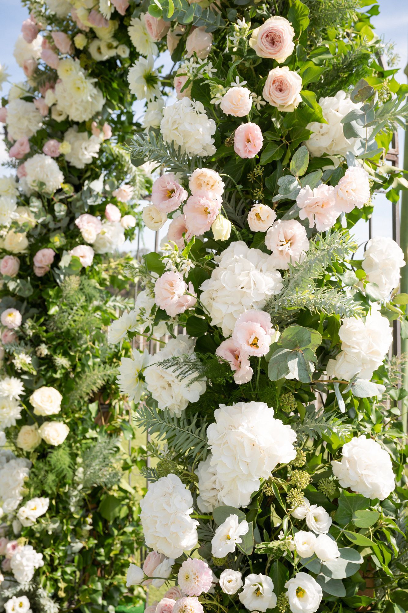 A flower arch on the Rose Terrace of the Chevre d'Or