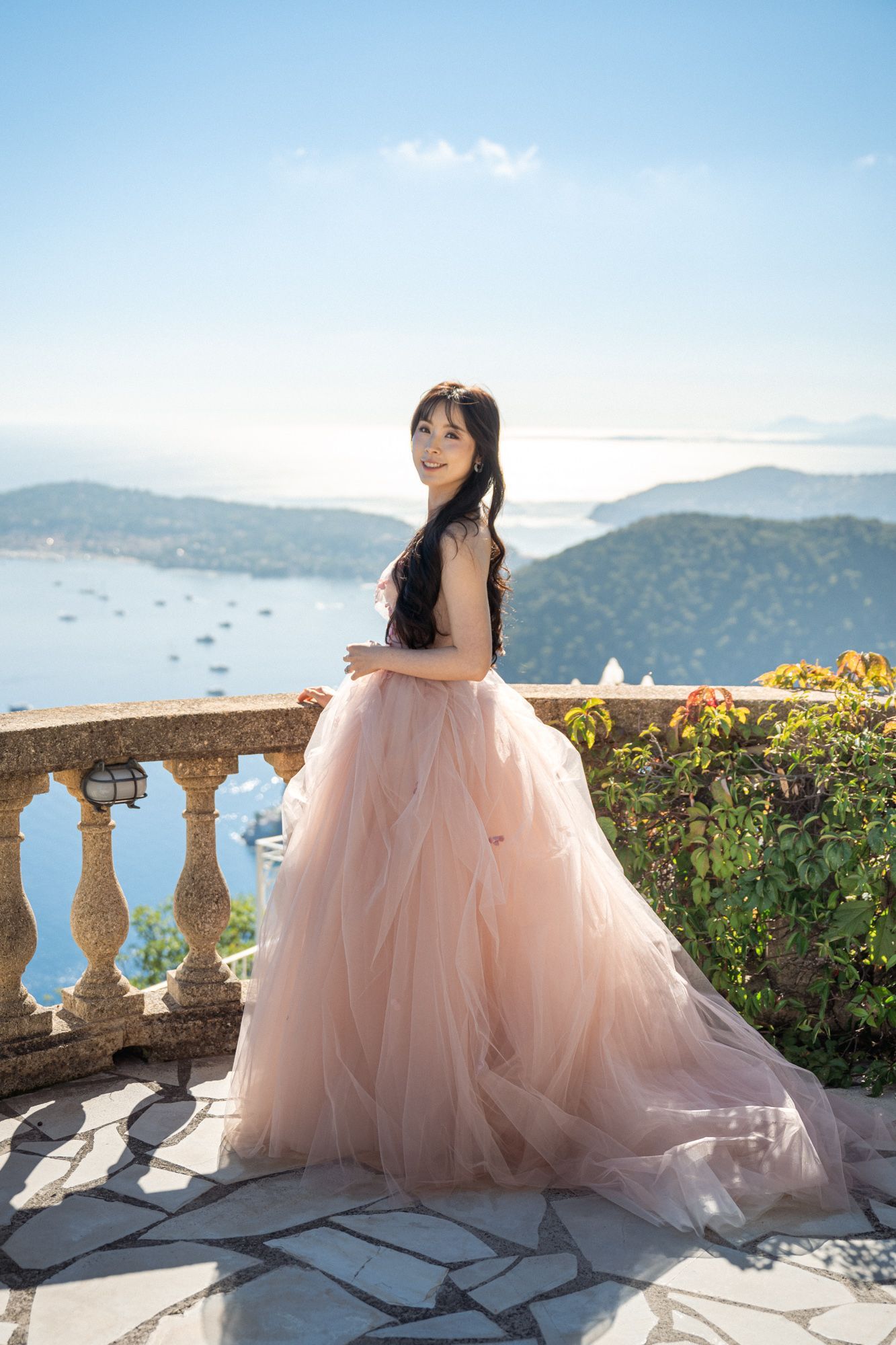 A portrait taken on the terrace of the Chevre d'Or Hotel in Eze, French Riviera