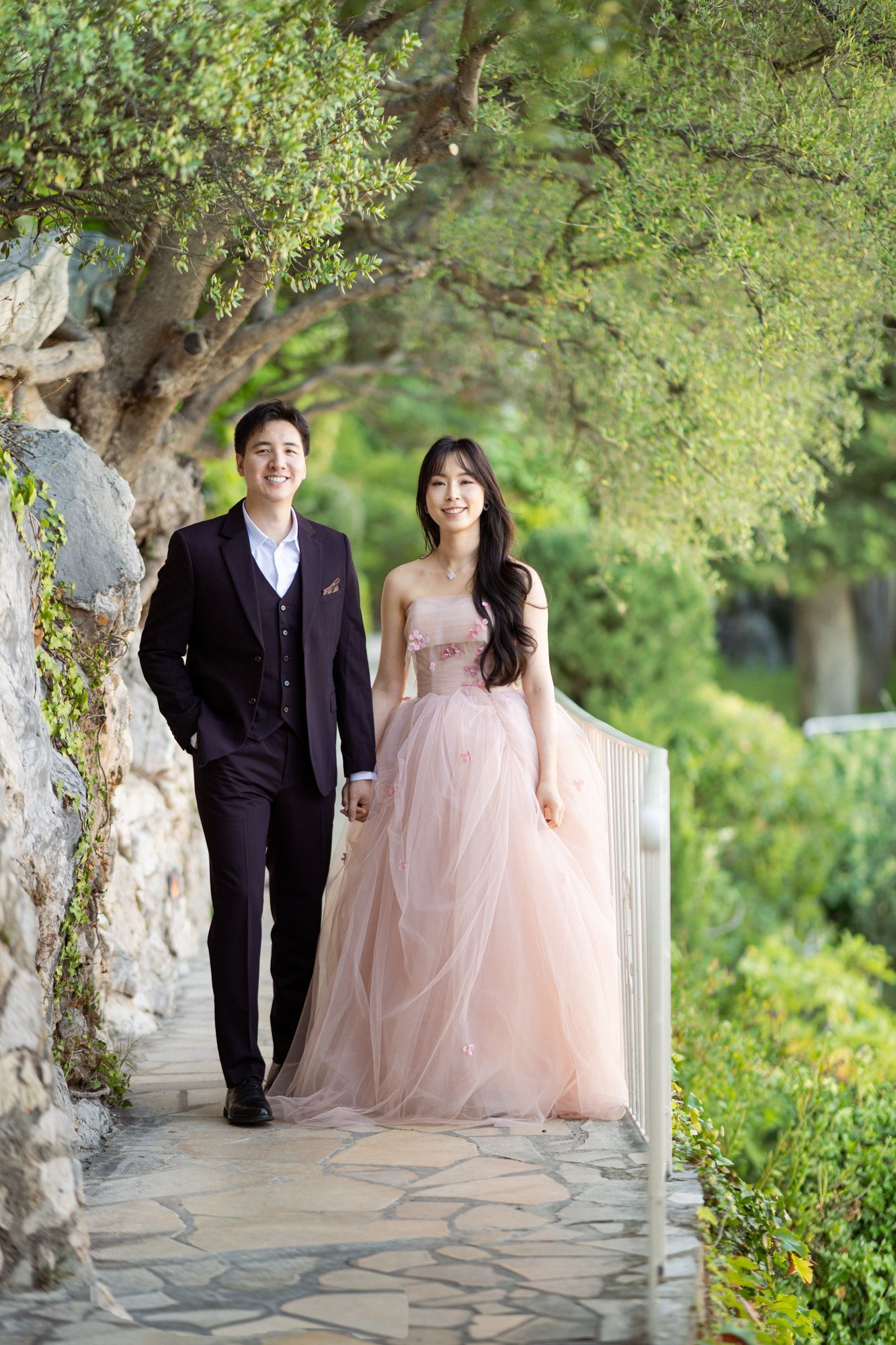 A professional couple portrait taken at the Chevre d'Or Hotel.