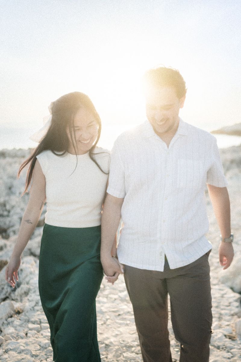 romantic sunset photoshoot on the French Riviera