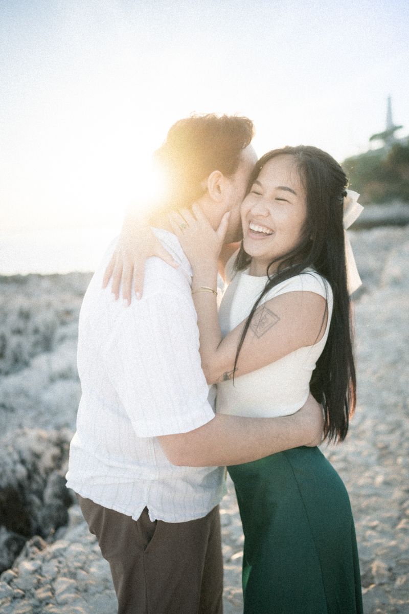 romantic sunset photoshoot on the French Riviera