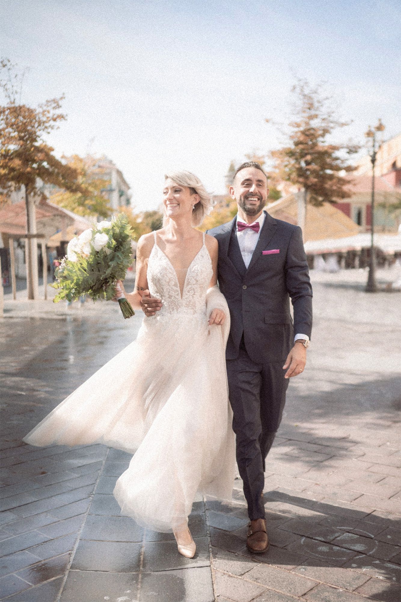 A wedding day photoshoot in Nice old town in the South of France.