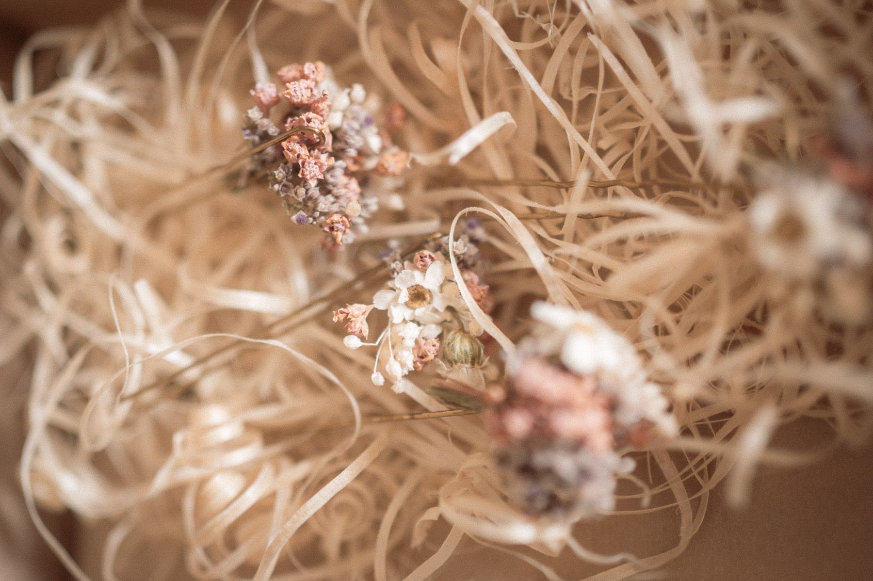 dried flower wedding hair pins